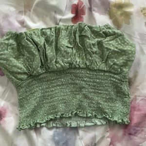 PacSun Green Floral Tube Top